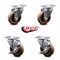 Service Caster 4 Inch High Temp Glass Filled Nylon Swivel Top Plate Caster Set with 2 Brakes SCC-20S414-GFNSHT-TP2-2-TLB-2 - alternate 2